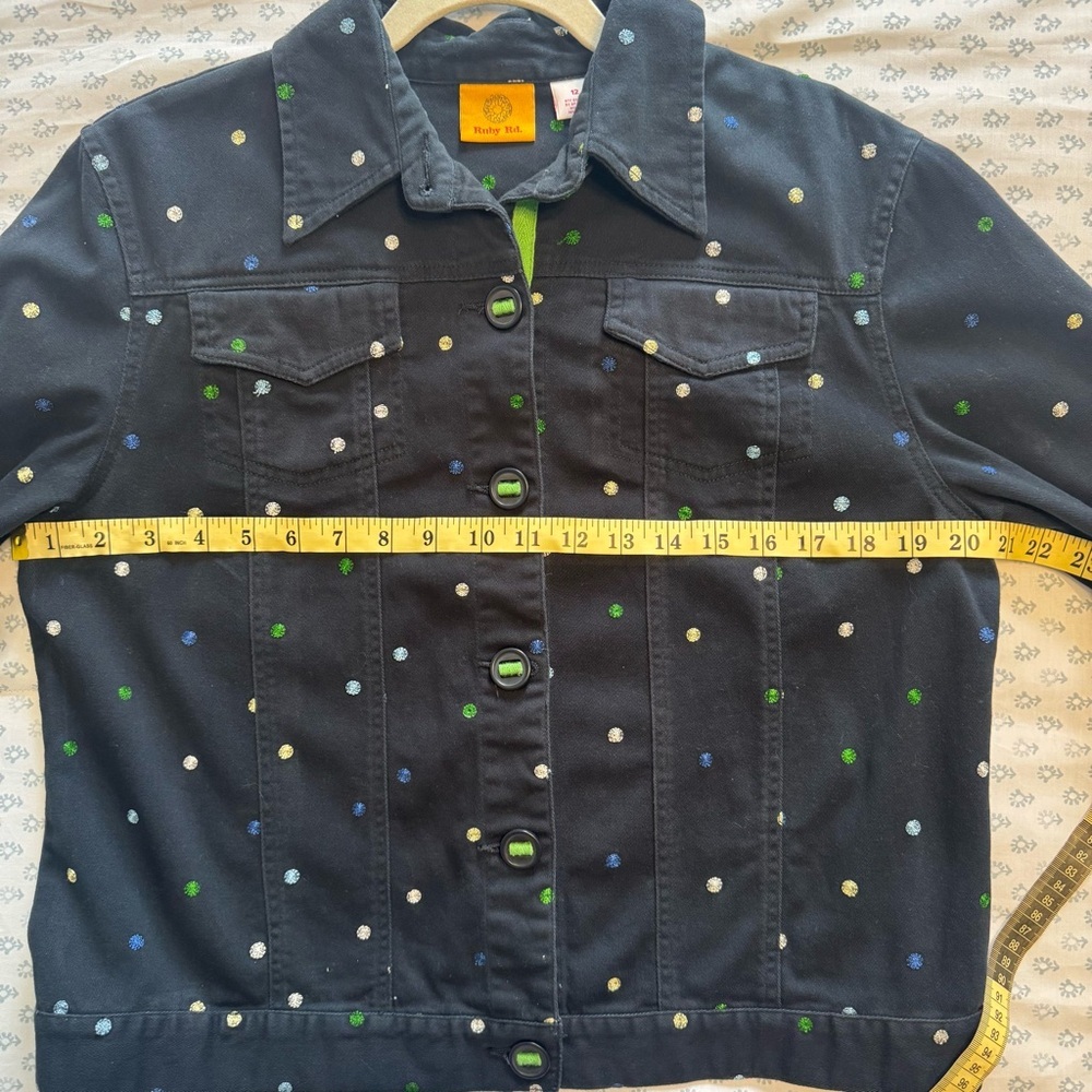 Ruby Rd. Navy Polka Dot Womens Button-Up Size 12 … - image 5